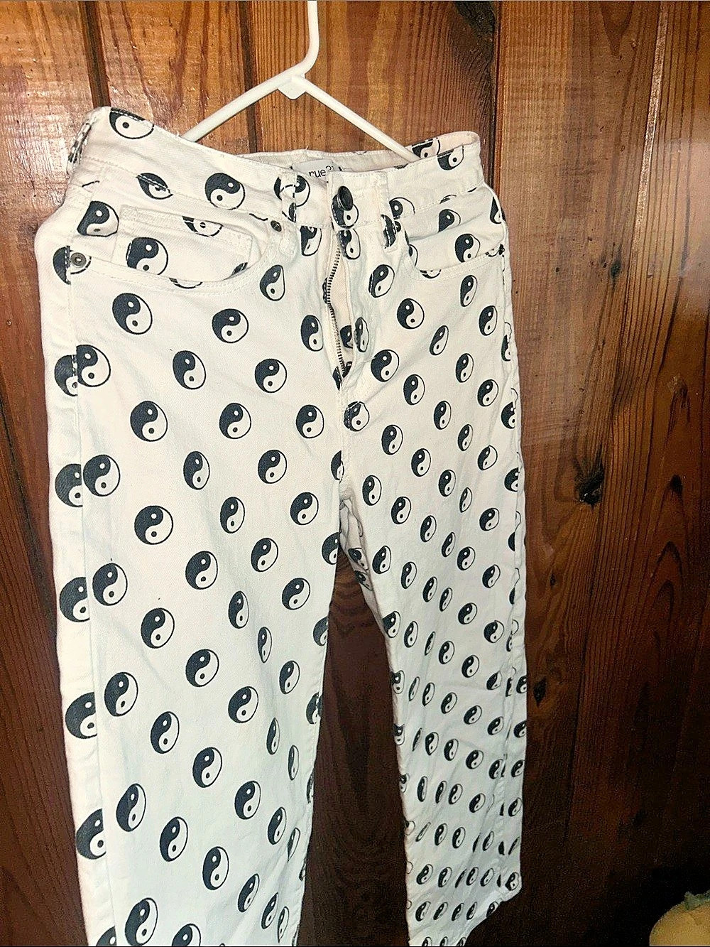Rue21 Women's Polka Dot yin & yang Straight Leg Pants Size 6